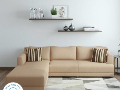 Marina Fabric 6 Seater Sofa  (Finish Color – Cream)